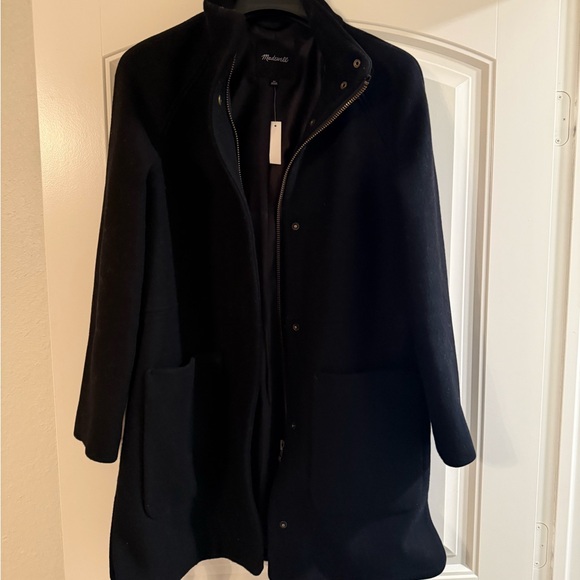 NWT Madewell Estate Cocoon Coat in Insuluxe Fabric in Black - Picture 13 of 13